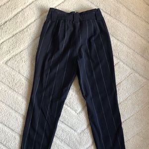 EXPRESS Pinstripe Paper Bag Trousers